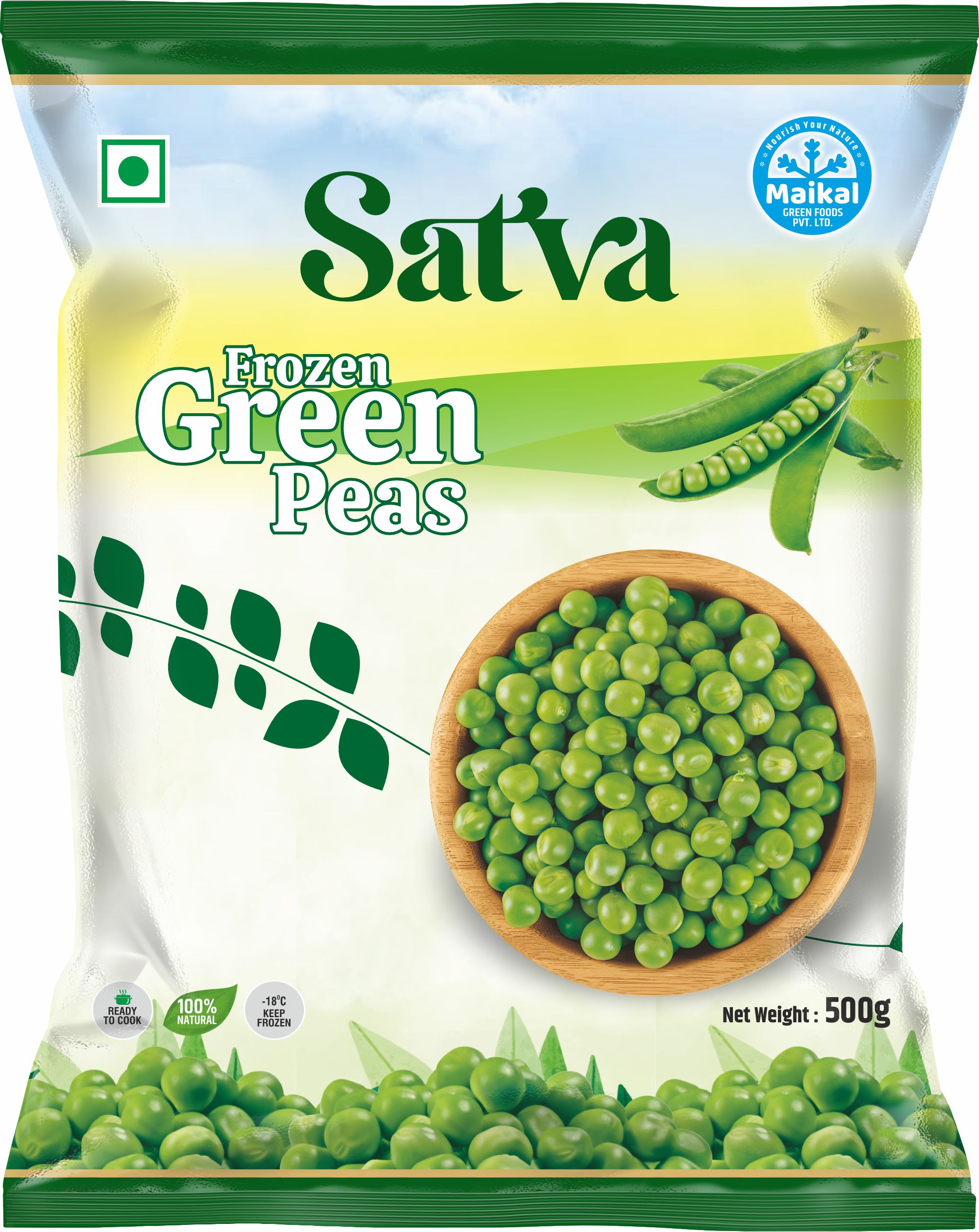 Satva Frozen Green Peas - 500g