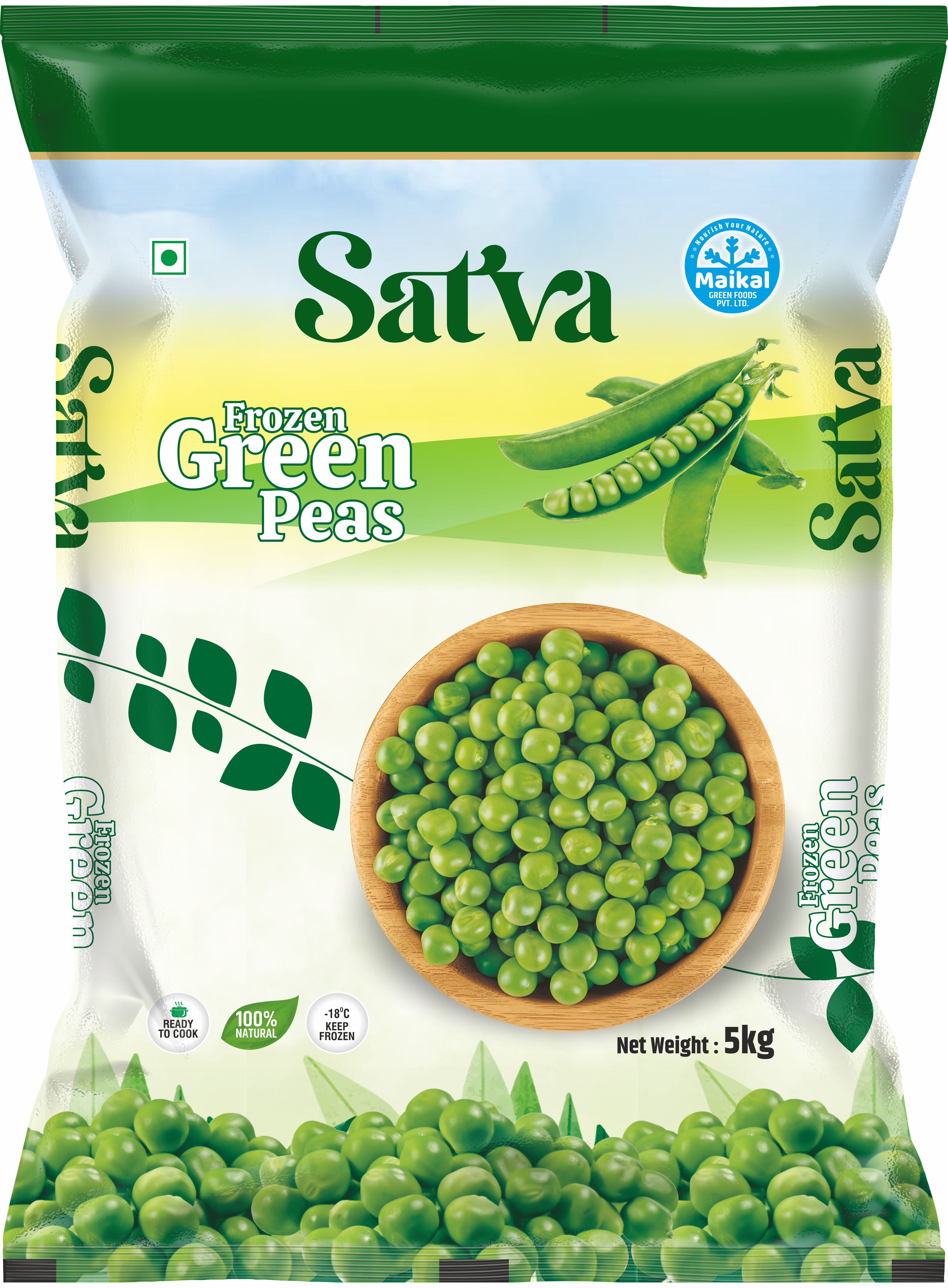 Satva Frozen Green Peas - 5kg